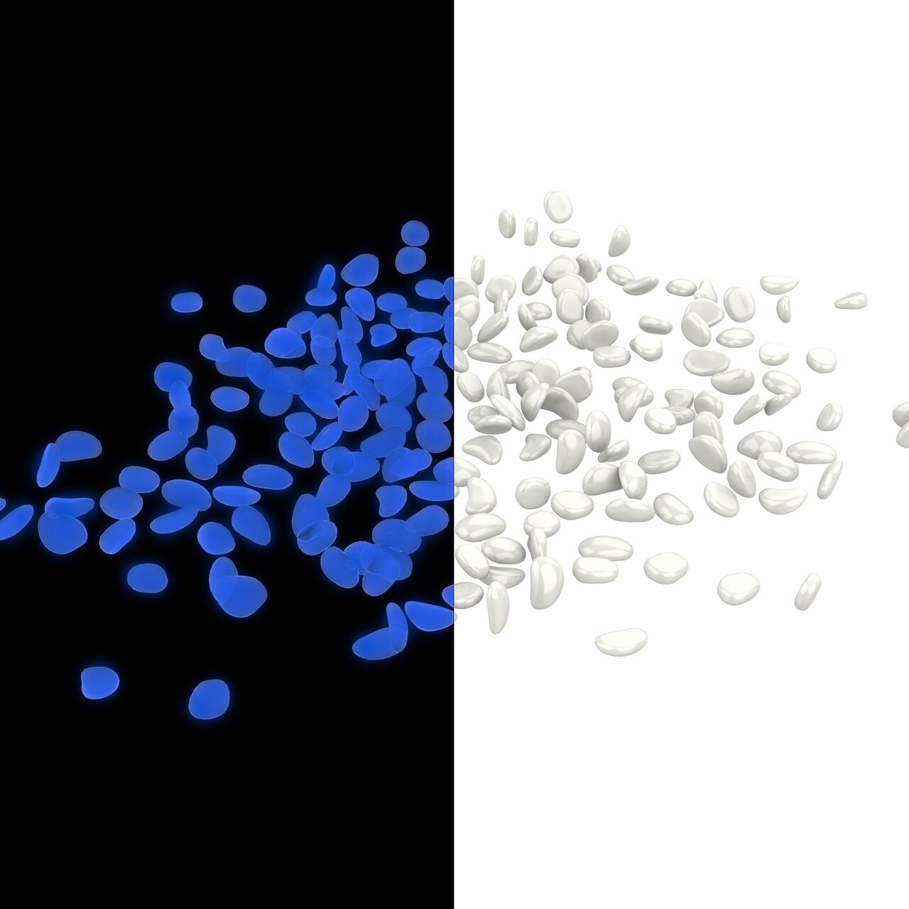 200 Glow In The Dark Solar Pebbles Garden Decor White Resin Pathway Markers